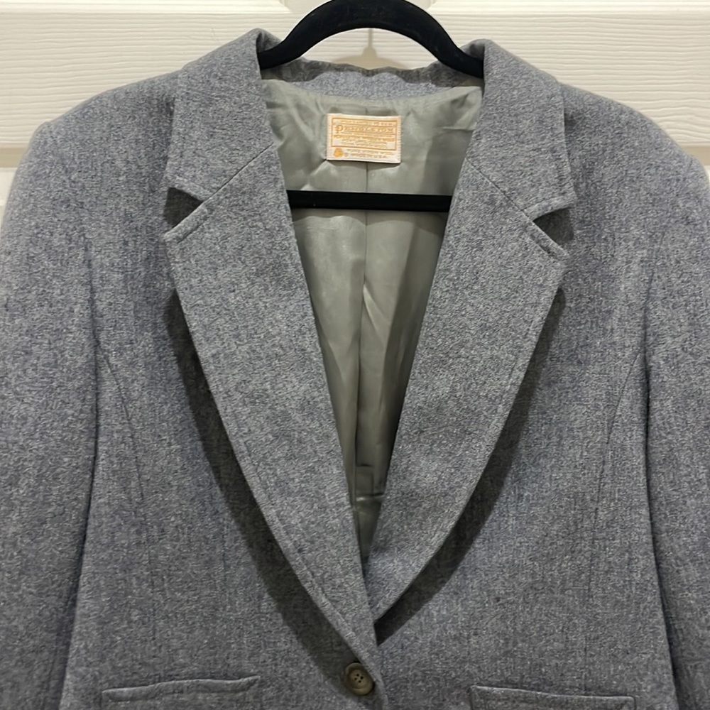 Vintage Pendleton Gray Wool Single Button Lined B… - image 3